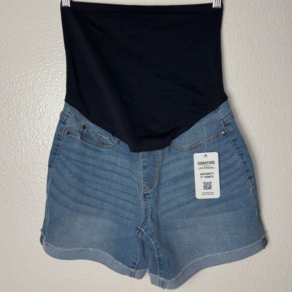 NWT Levi Strauss maternity 5" shorts Women's size XS Light Wash Blue Denim - Picture 7 of 16
